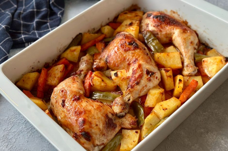 Fırında Patatesli Tavuk But